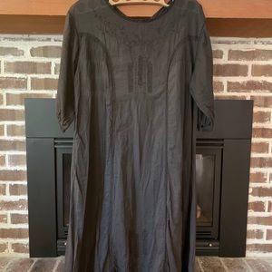 Black embroidered dress